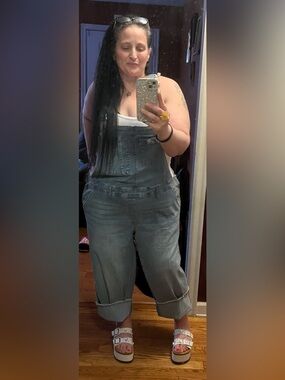 Terra & Sky Light Blue Denim Relaxed Overalls
